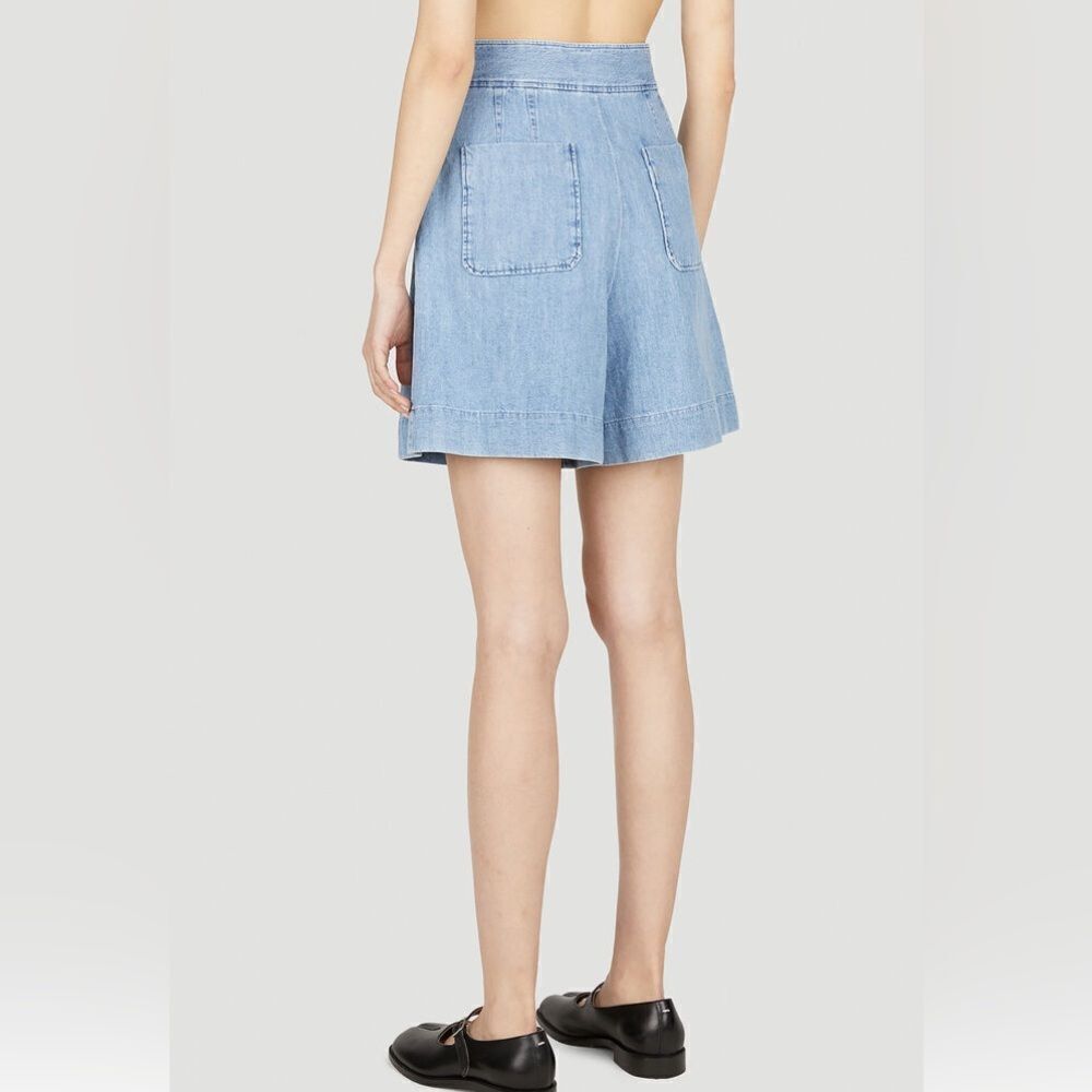 A.P.C Dayana 100% Cotton High Waisted Denim Short Washed Indigo Women's 36/4 NWT - Picture 3 of 13